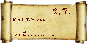 Kuti Tímea névjegykártya
